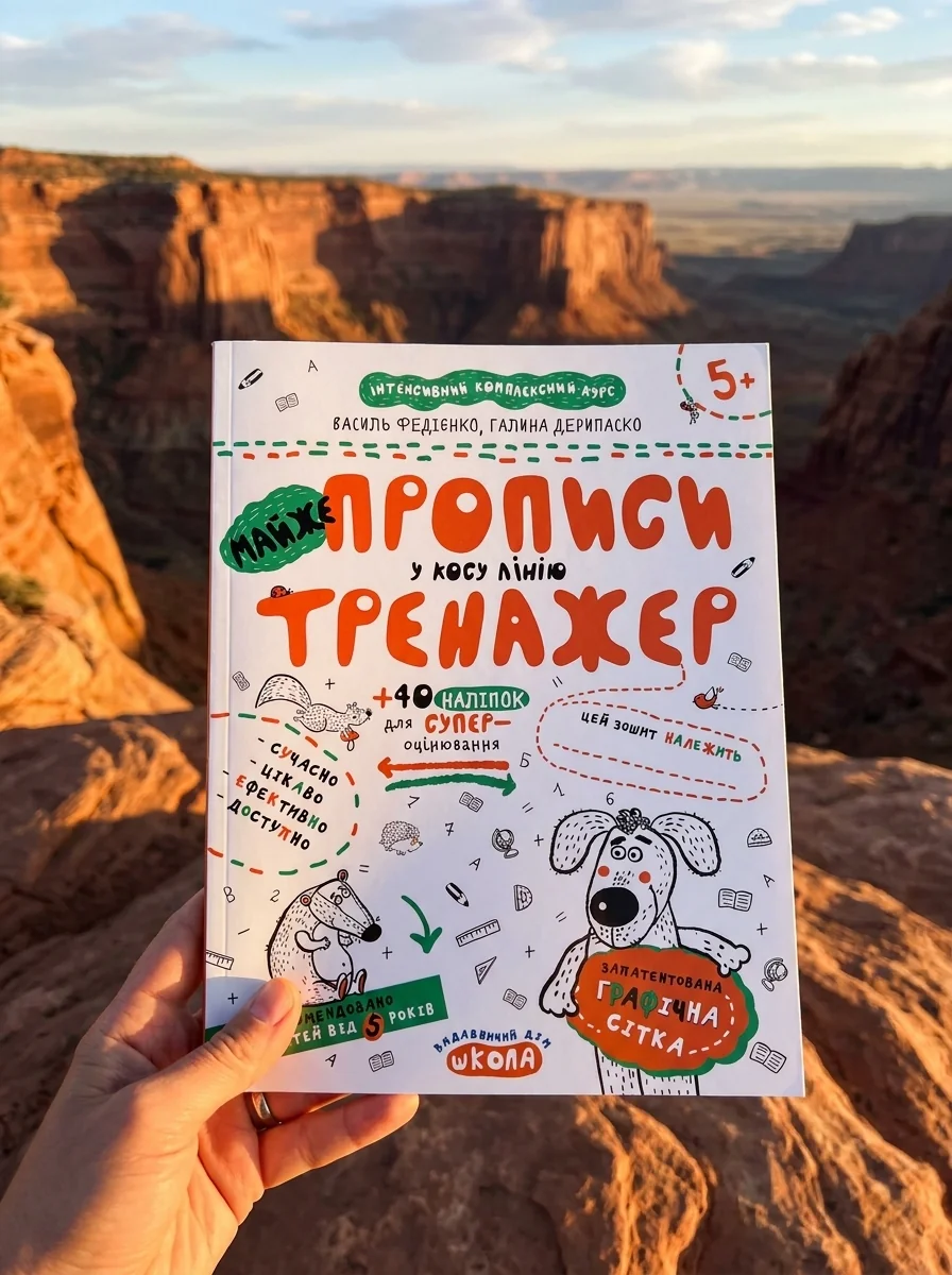 Майже прописи у косу лінію. Тренажер 5+ — Вивчення мов