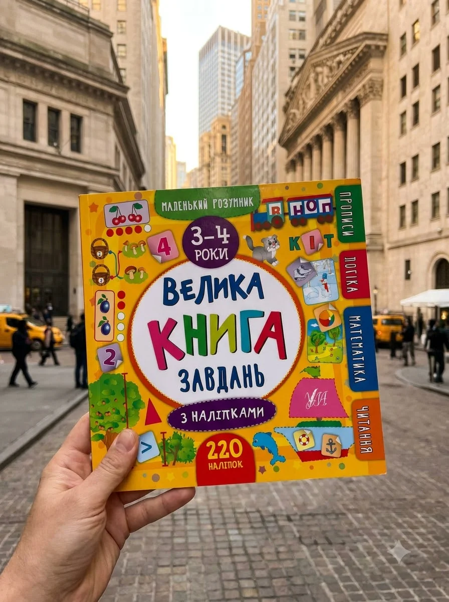 Маленький розумник. Велика книга завдань з наліпками. 3–4 роки — фото 2