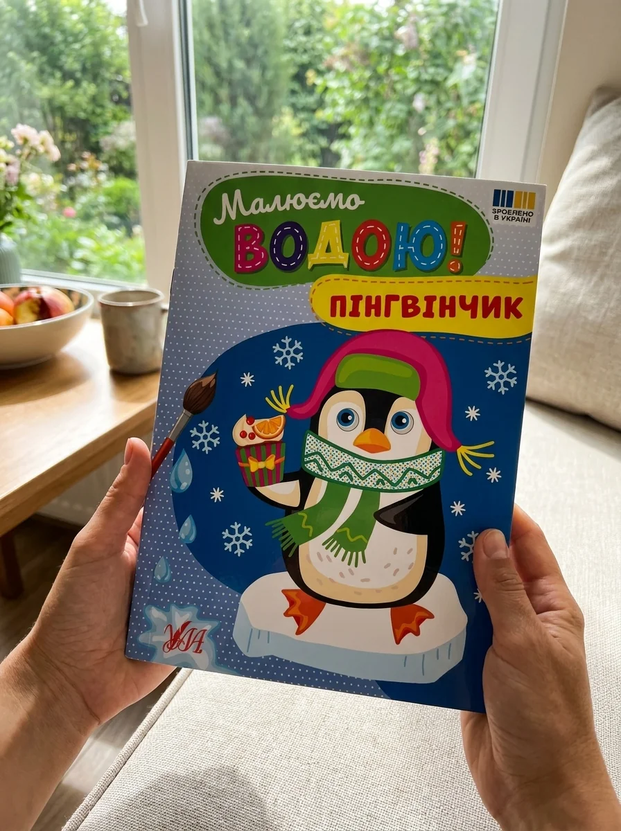 Малюємо водою! Пінгвінчик — Розмальовки для дітей