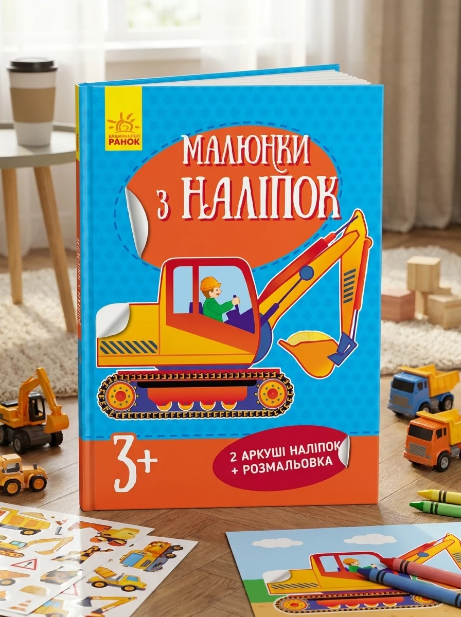 Малюнки з наліпок: Екскаватор — Дитяча література
