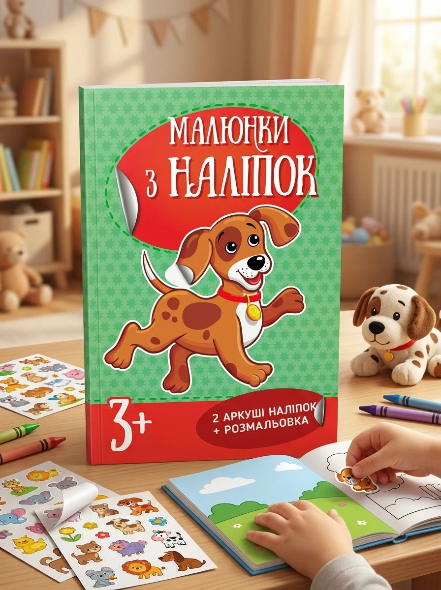 Малюнки з наліпок. Цуценя, — Дитяча література