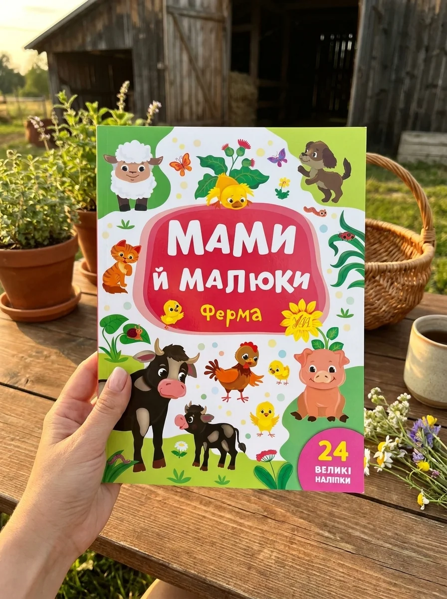 Мами й малюки. Ферма. 24 великі наліпки — Розвивальні книги