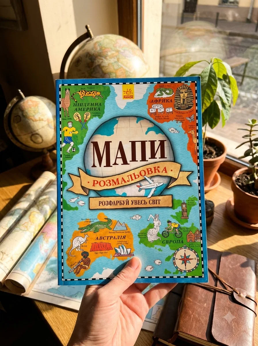 Мапи. Атлас-розмальовка — Розмальовки для дітей