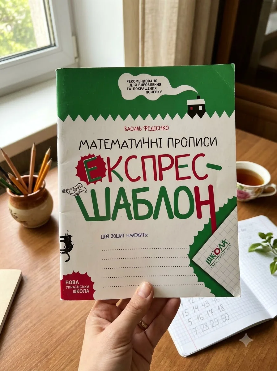 Математичні прописи. Експрес-шаблон. Комплект 5шт. — Василь Федієнко, обкладинка
