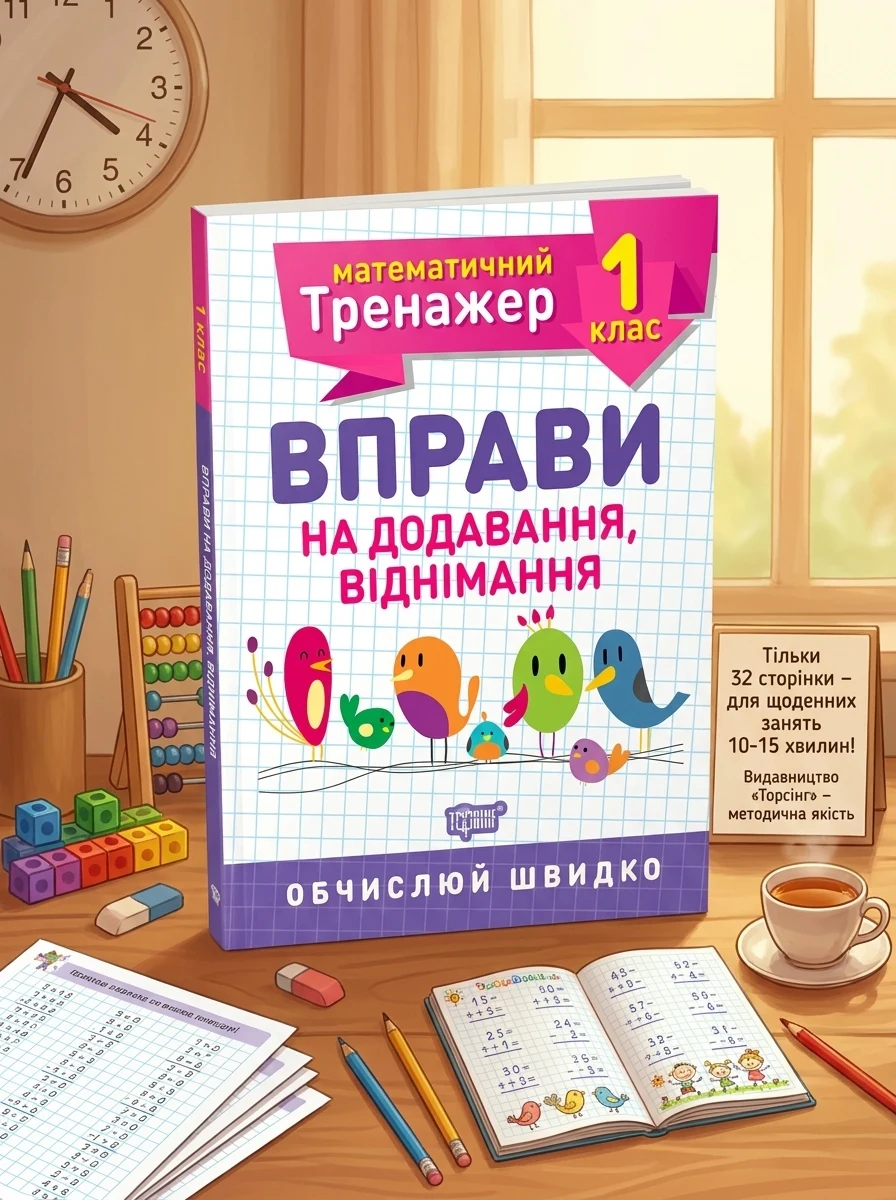 Математичний тренажер. 1 клас. Вправи на додавання, віднімання