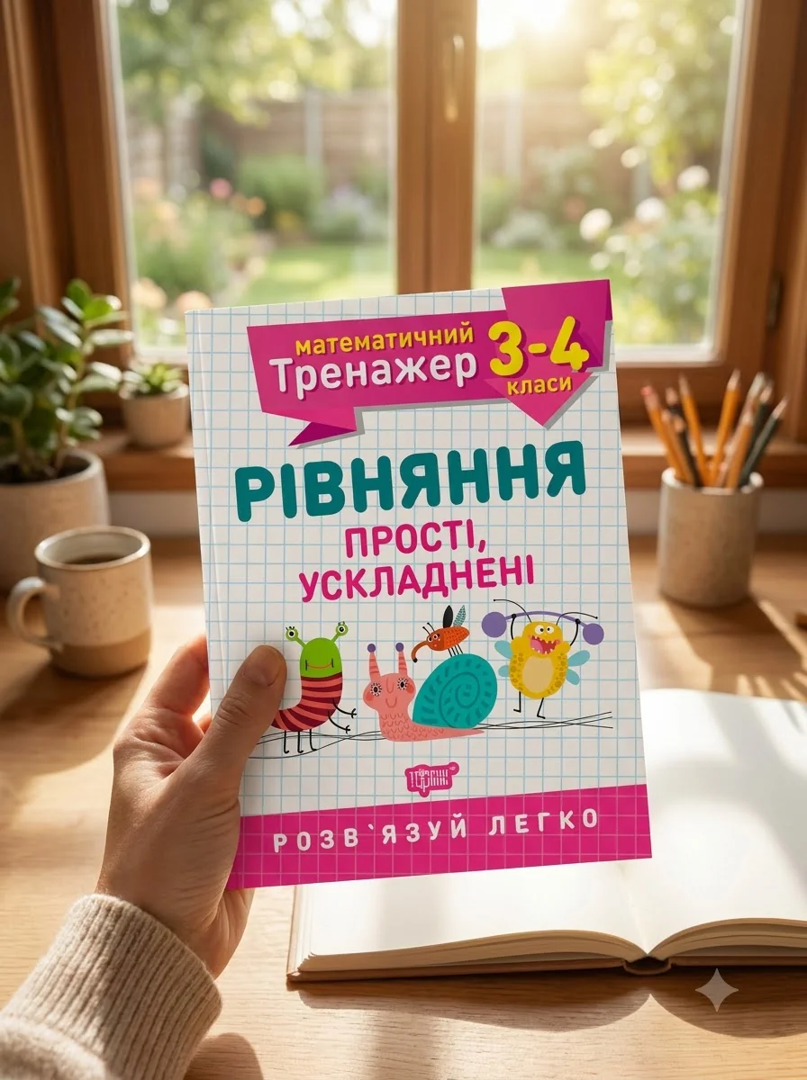 Математичний тренажер. 3-4 клас. Рівняння прості, ускладнені — Оксана Алліна, обкладинка