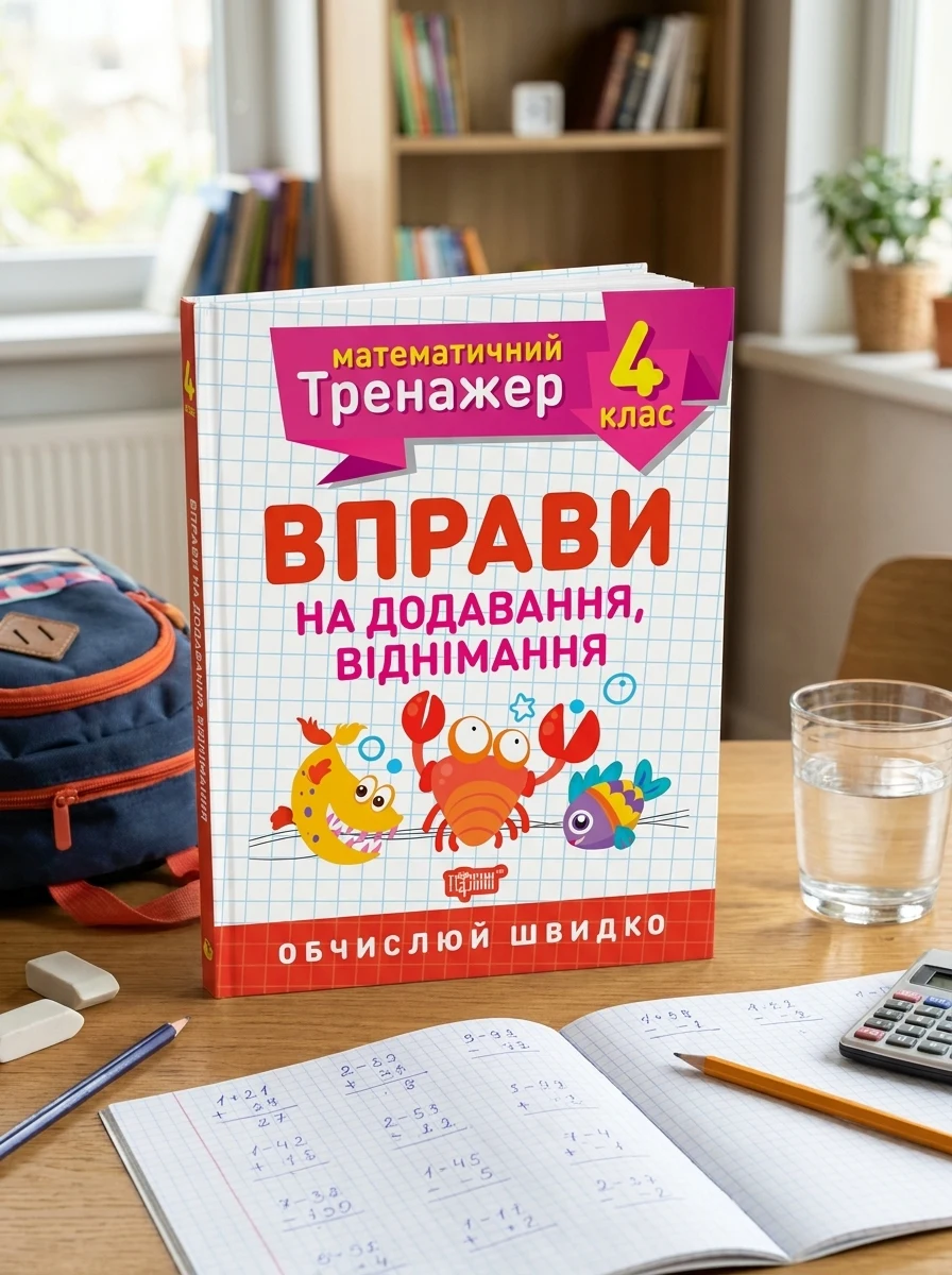 Математичний тренажер. 4 клас. Вправи на додавання, віднімання — Дитяча література