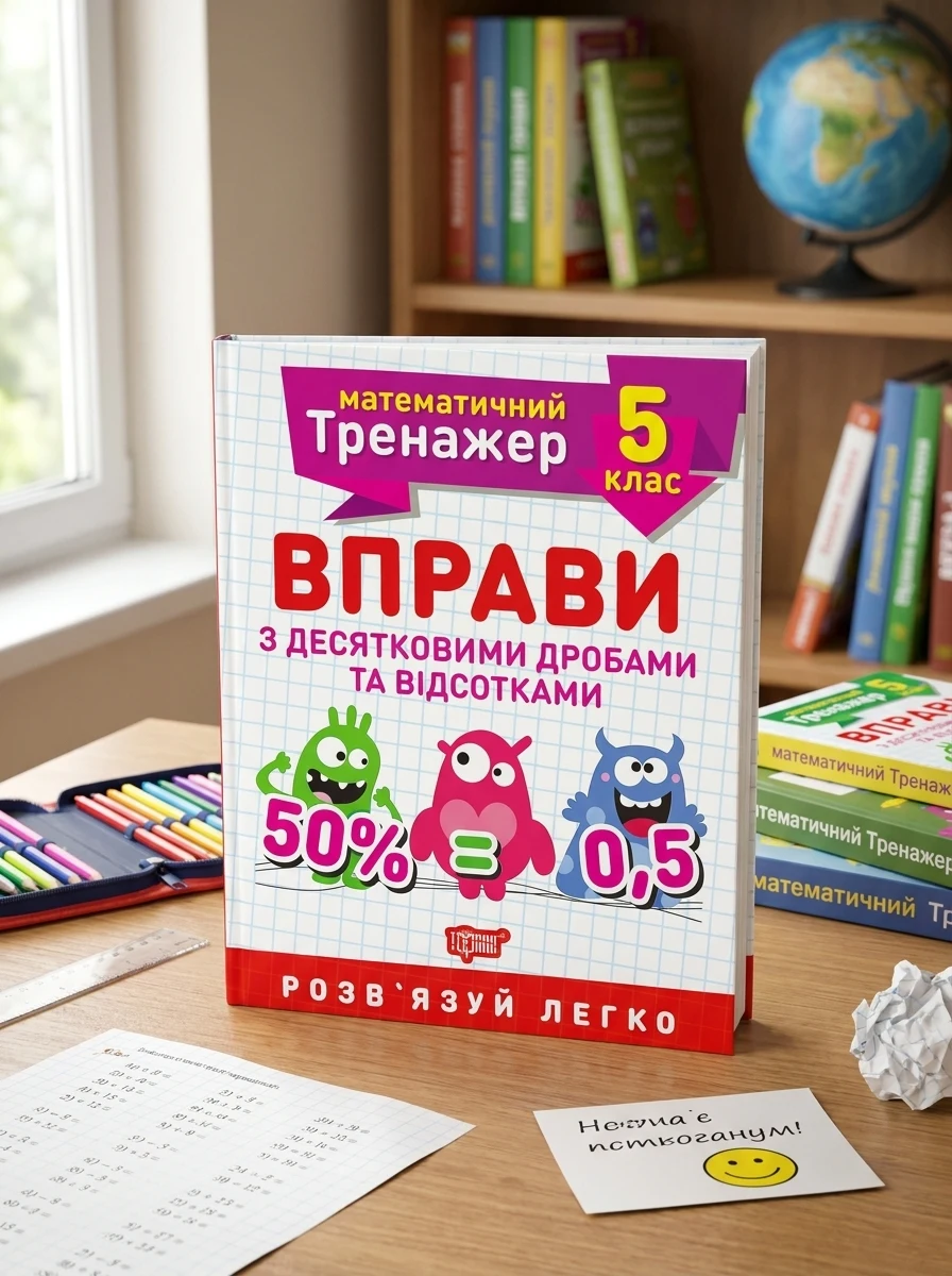 Математичний тренажер. 5 клас. Вправи з десятковими дробами та відсотками — Дитяча література