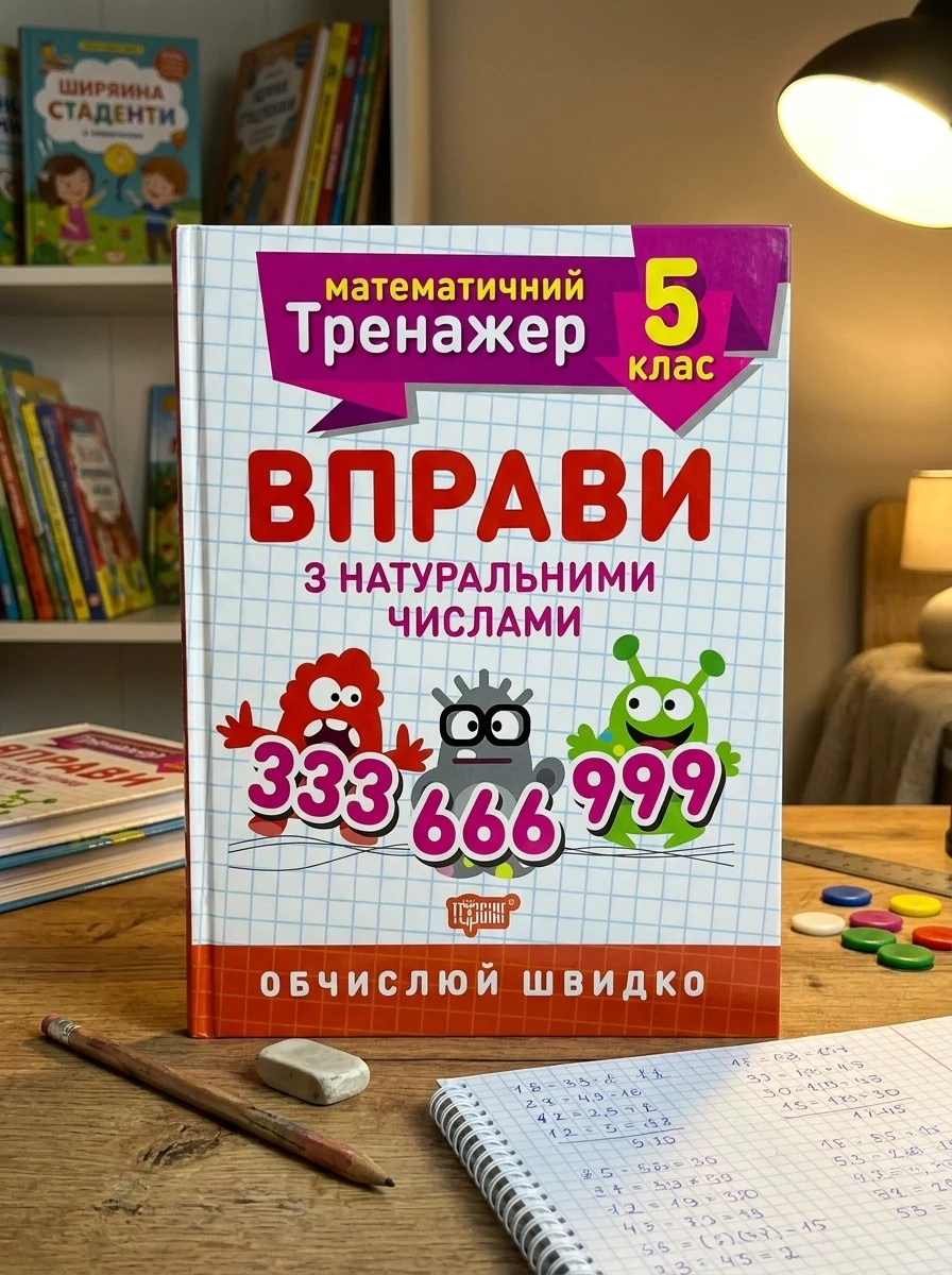 Математичний тренажер. 5 клас. Вправи з натуральними числами — Дитяча література