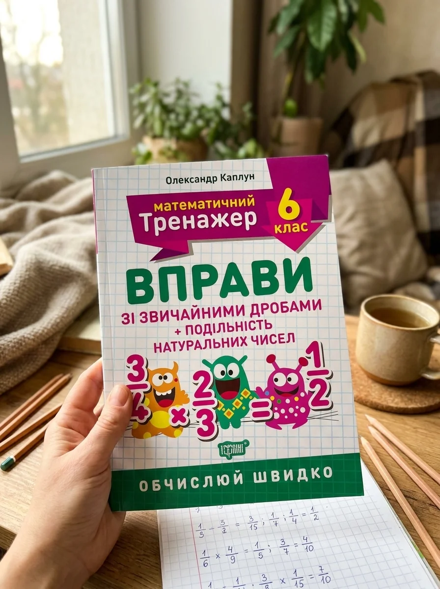 Математичний тренажер. 6 клас. Вправи зі звичайними дробами. Подільність натуральних чисел — Вивчення мов