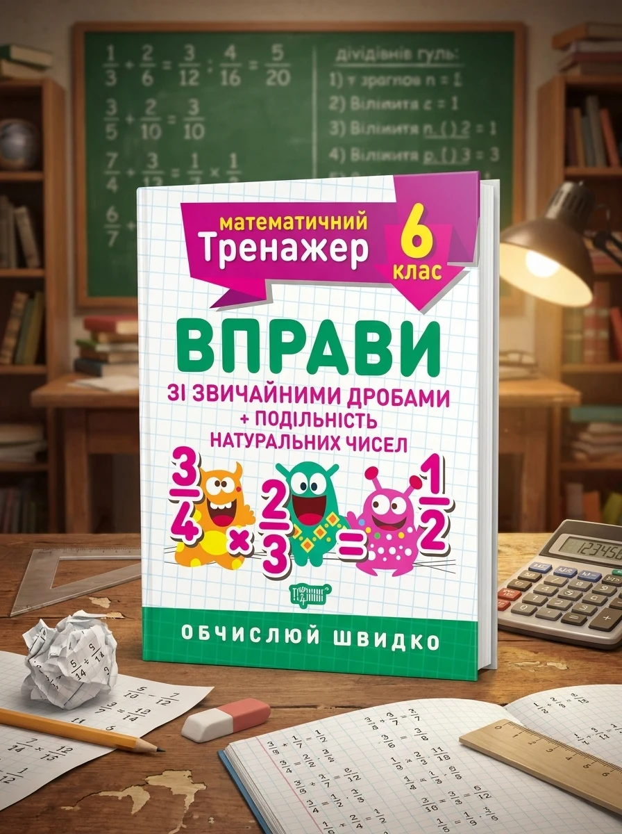 Математичний тренажер. 6 клас. Вправи зі звичайними дробами. Подільність натуральних чисел — Вивчення мов
