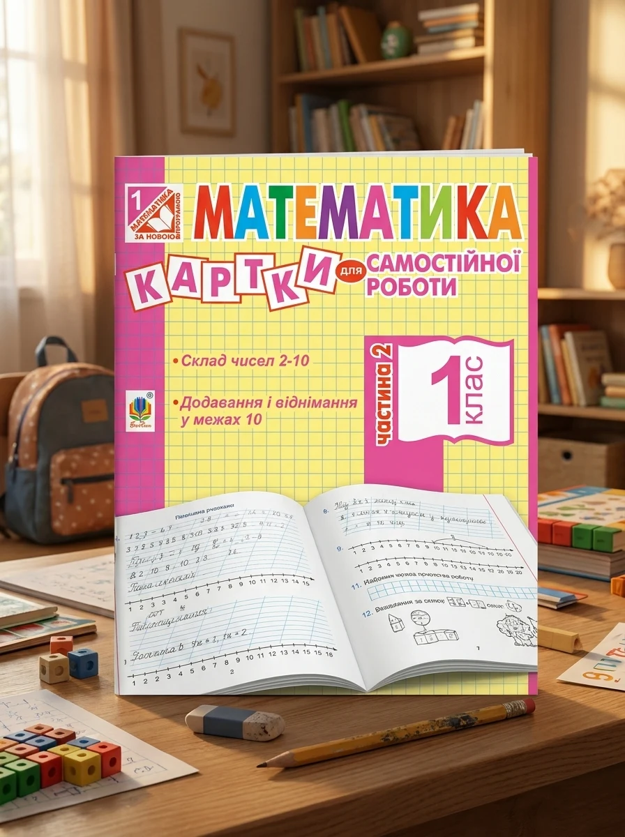 Математика. 1 клас. Картки для самостійної роботи. Частина друга — Дитяча література