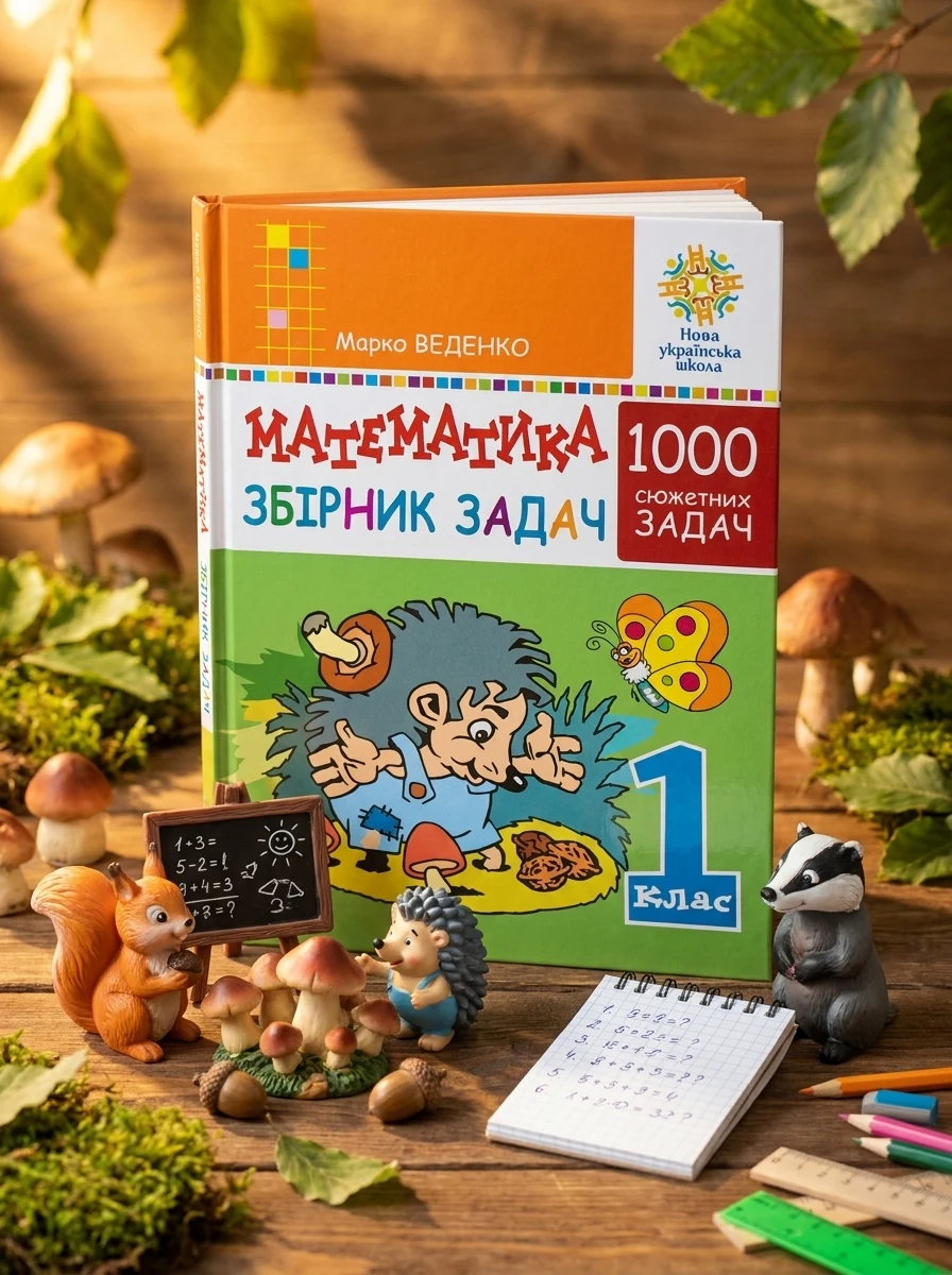 Математика. 1 клас. Збірник 1000 сюжетних задач, герої яких живуть, жартують, розважаються, допомагають один одному
