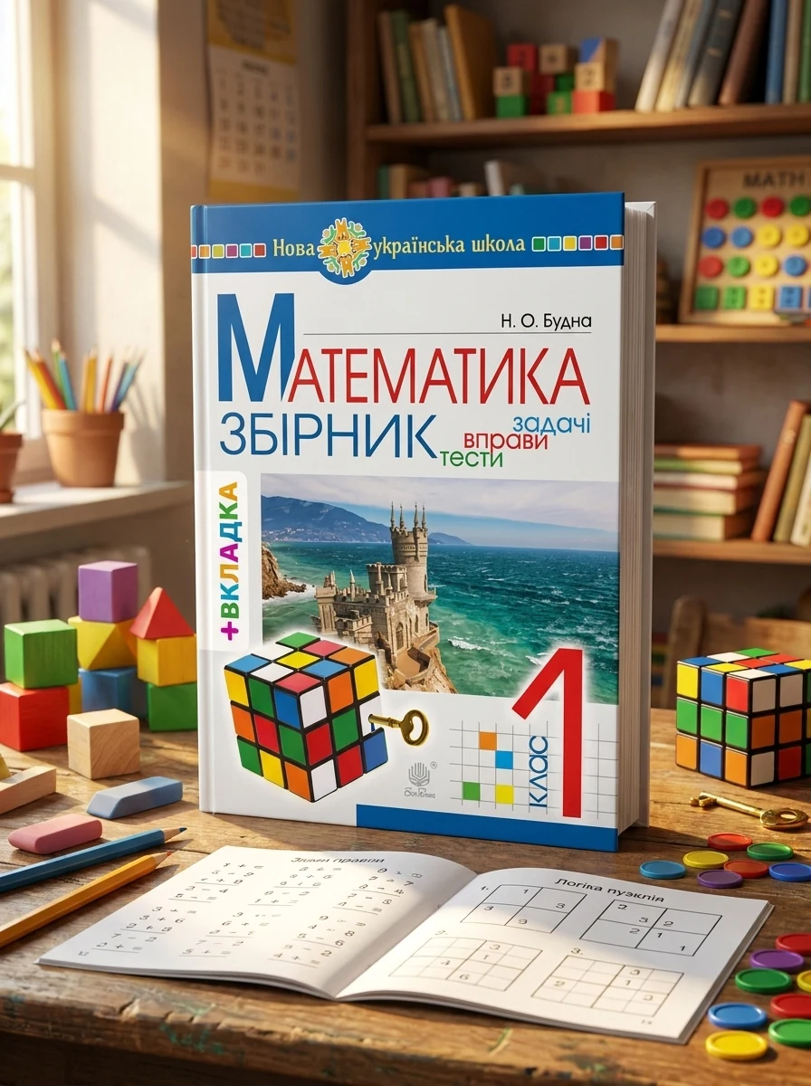 Математика. 1 клас. ЗБІРНИК. Задачі, вправи, тести (з кольоровою вкладкою, кубик Рубіка) — Дитяча література