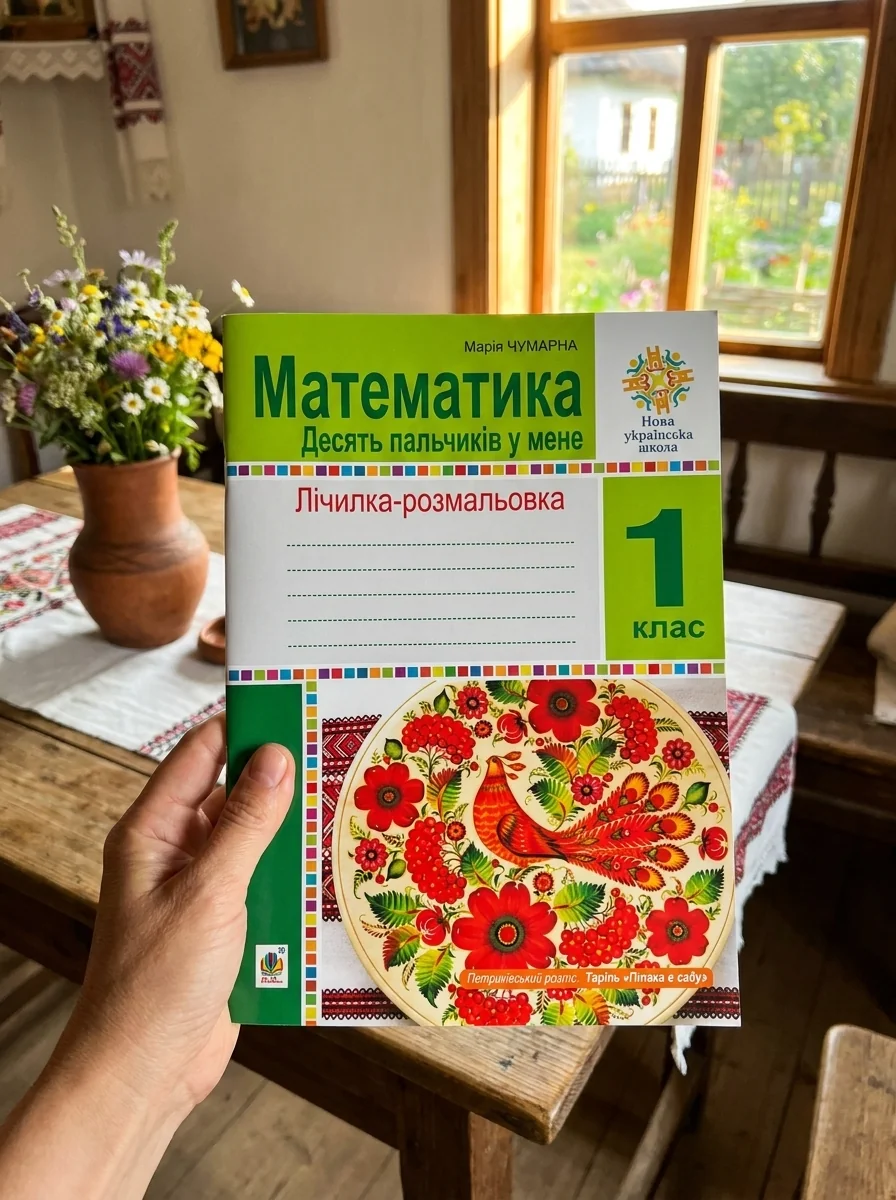 Математика. 1 клас. Зошит. Лічилка-розмальовка. Десять пальчиків у мене