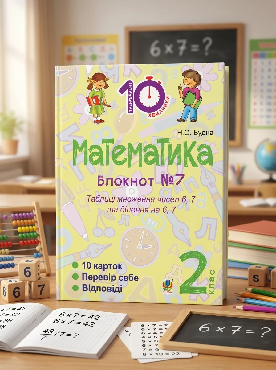 Математика. 2 клас. Зошит №7. Таблиця множення чисел 6, 7 та ділення на 6, 7 — Вивчення мов