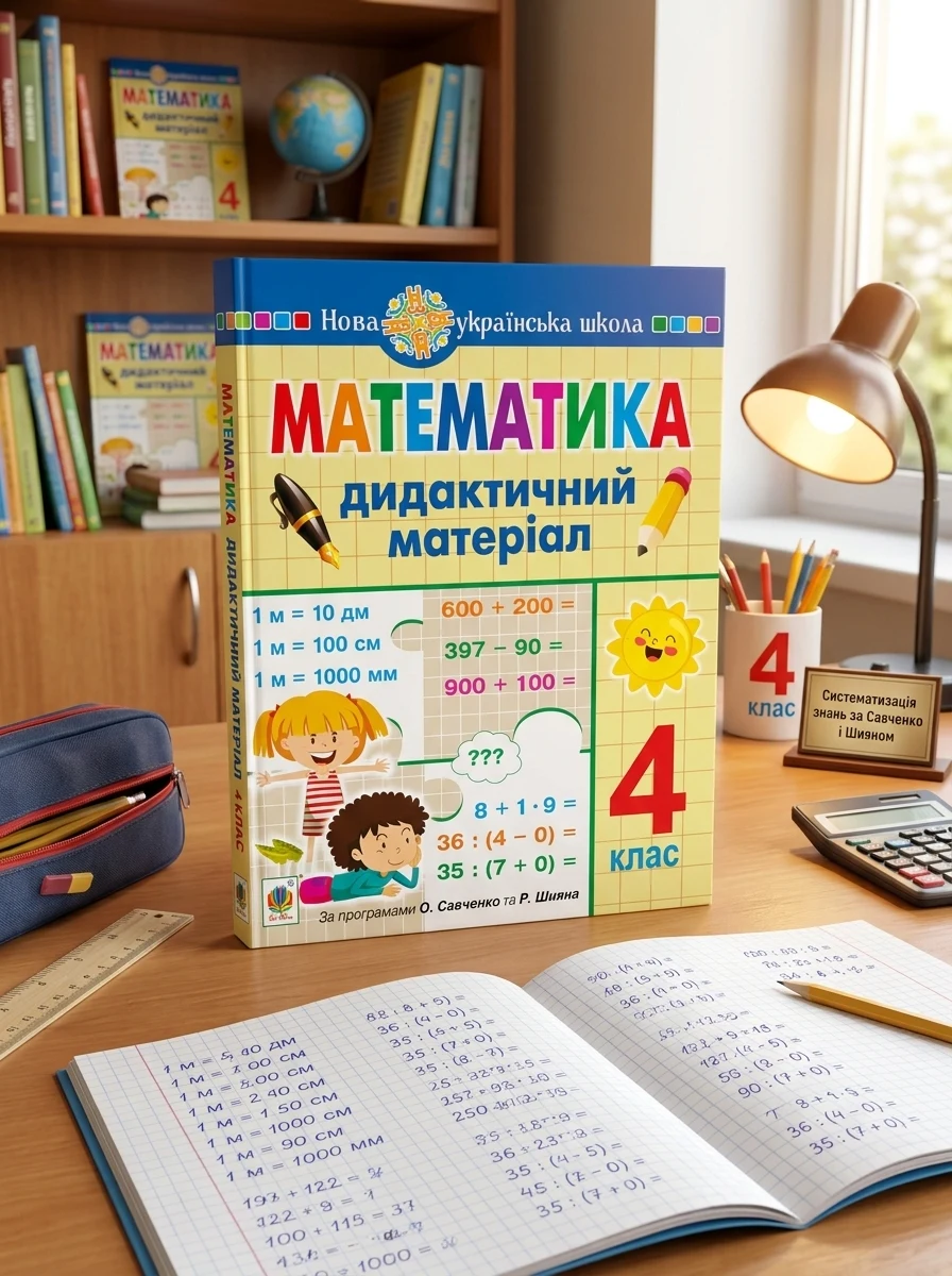 Математика. 4 клас. Дидактичний матеріал.(за програмою О.Савченко та Р.Шияна) — Дитяча література
