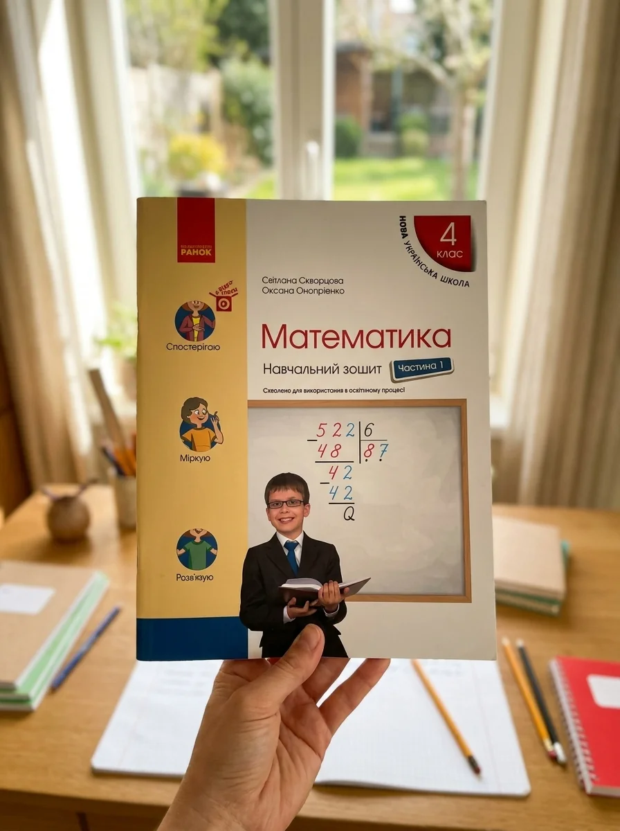 Математика 4 клас. Навчальний зошит. Частина 1 — Оксана Онопрієнко, обкладинка