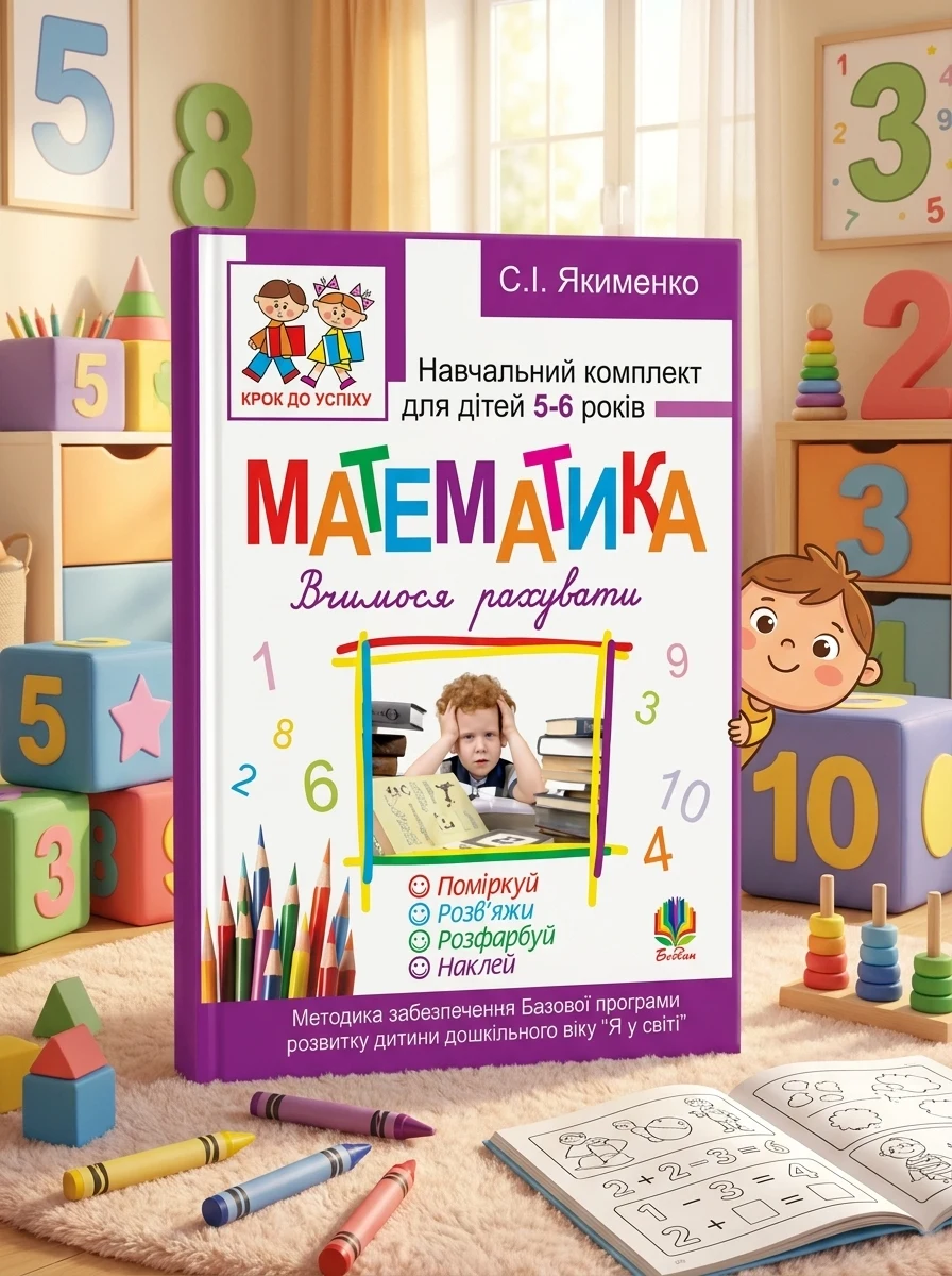 Математика. Вчимося рахувати. Розфарбуй. Поміркуй. Розв’яжи — Дитяча література