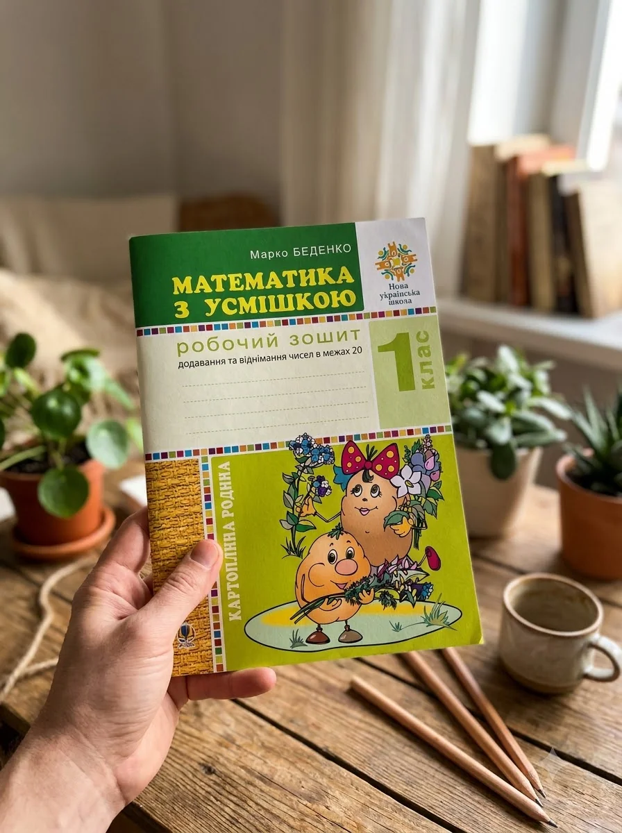 Математика з усмішкою. 1 клас. Картопляна родина. Робочий зошит. Додавання та віднімання чисел в межах 20 — Дитяча література