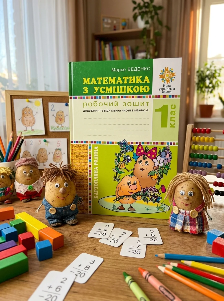 Математика з усмішкою. 1 клас. Картопляна родина. Робочий зошит. Додавання та віднімання чисел в межах 20 — фото 2