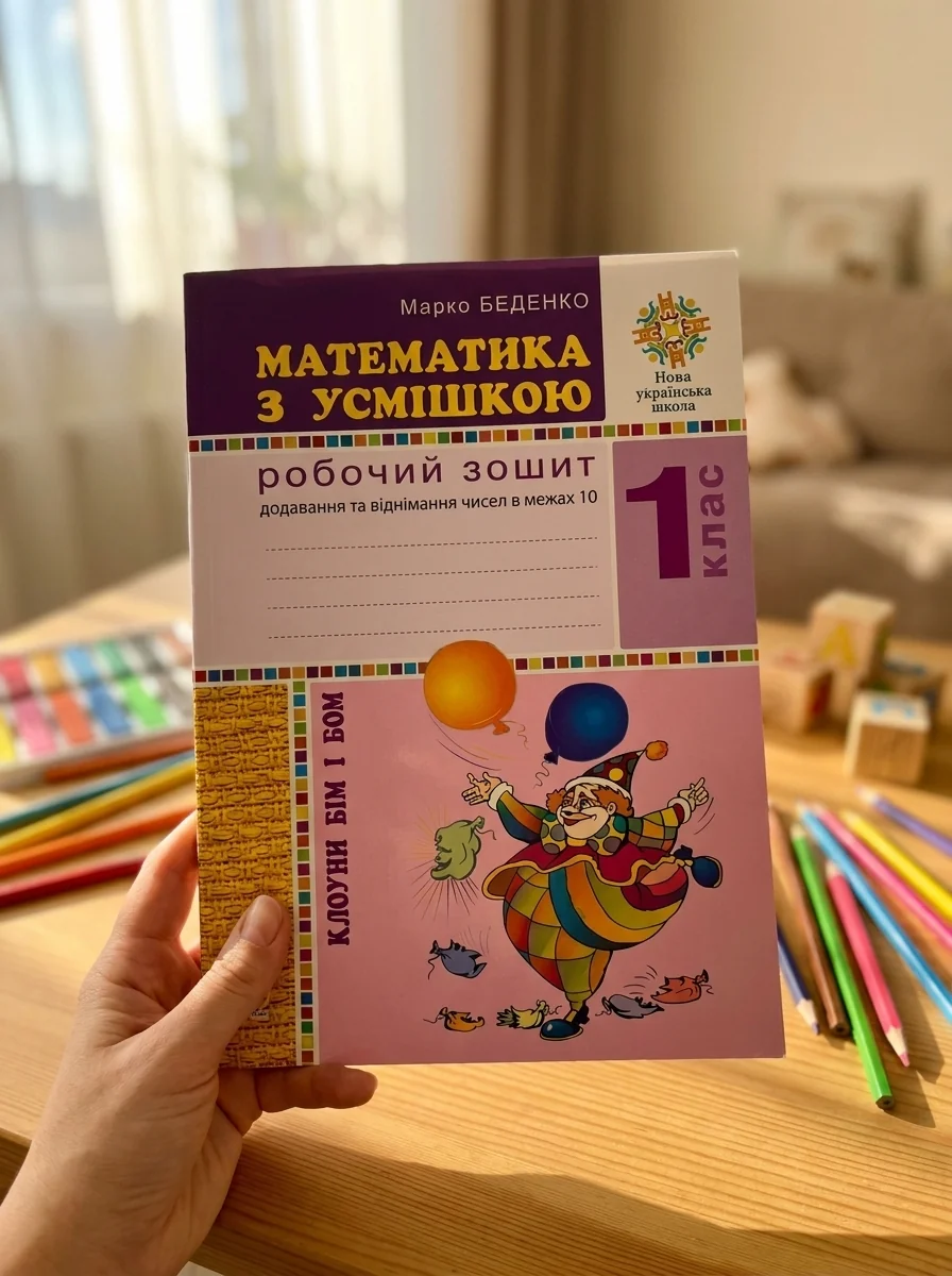 Математика з усмішкою. 1 клас. Клоуни Бім і Бом. Робочий зошит. Додавання і віднімання в межах 10 — Дитяча література