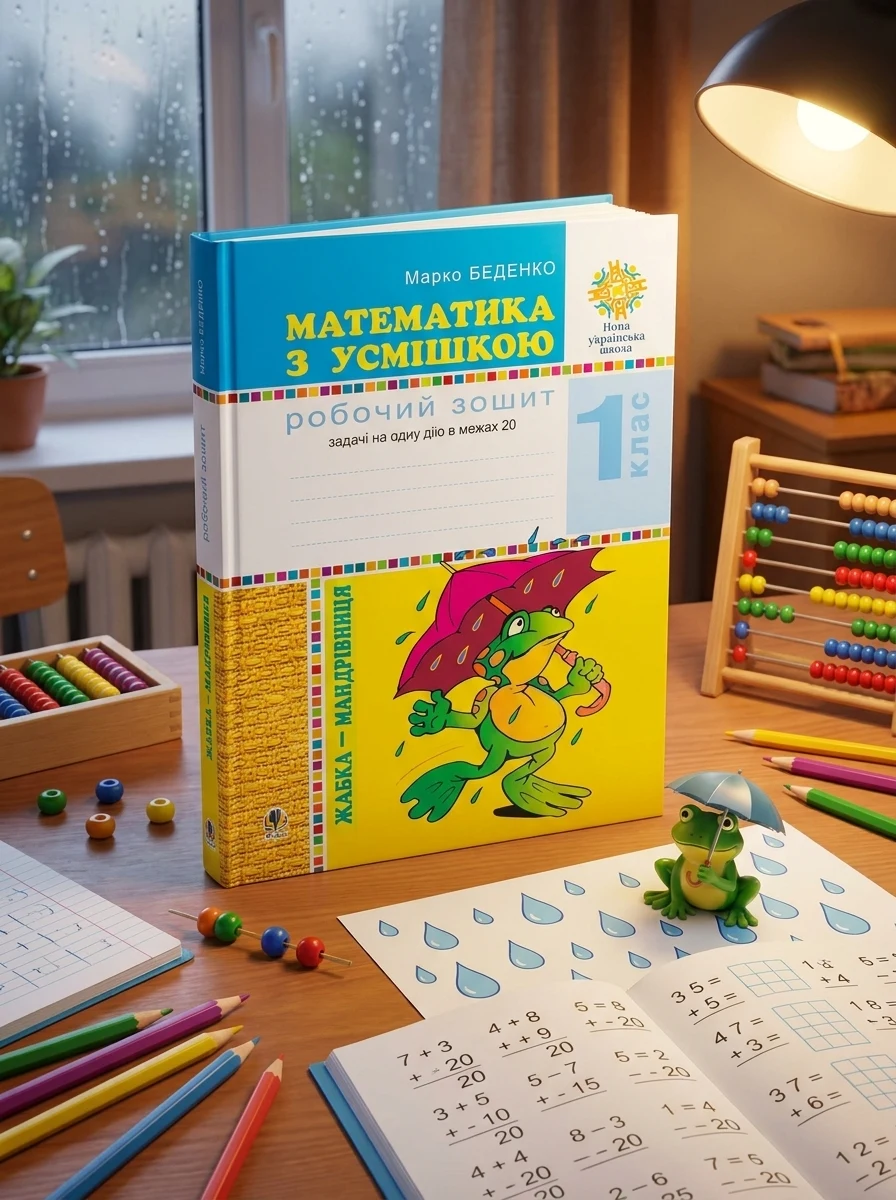 Математика з усмішкою. 1 клас. Жабка-мандрівниця. Робочий зошит. Задачі на одну дію в межах 20 — фото 2