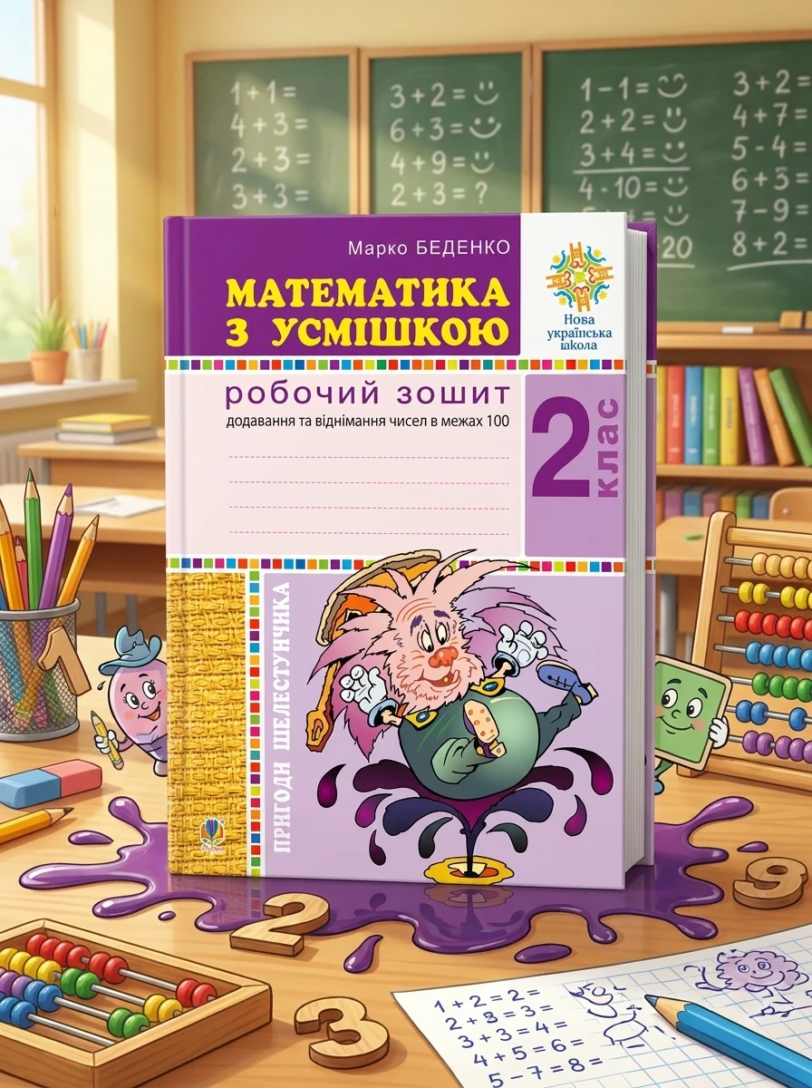 Математика з усмішкою. 2 клас. Пригоди Шелестунчика. Робочий зошит. Додавання та віднімання в межах 100 — Дитяча література
