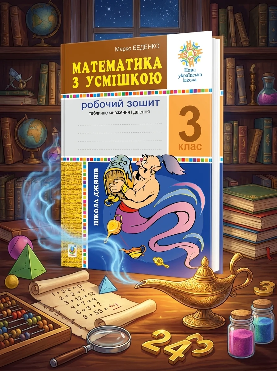 Математика з усмішкою. 3 клас. Школа джинів. Робочий зошит. Табличне множення і ділення