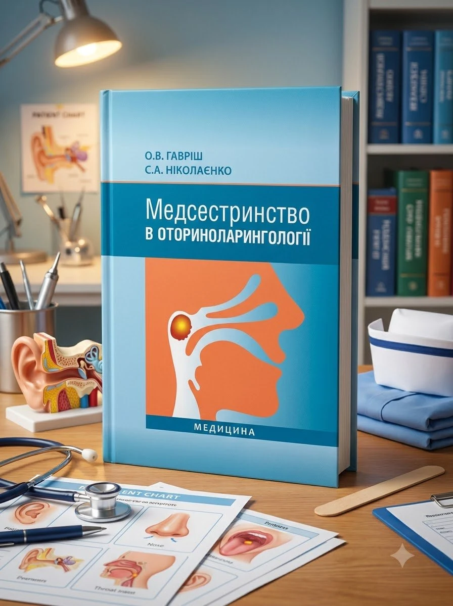 Медсестринство в оториноларингології: підручник (ВНЗ І—ІІІ р. а.) — О.В Гавріш, обкладинка