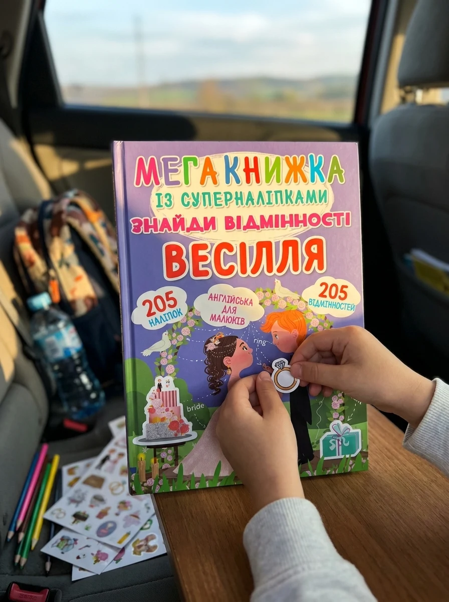 Мегакнижка із суперналіпками. Знайди відмінності. Весілля — Дитяча література