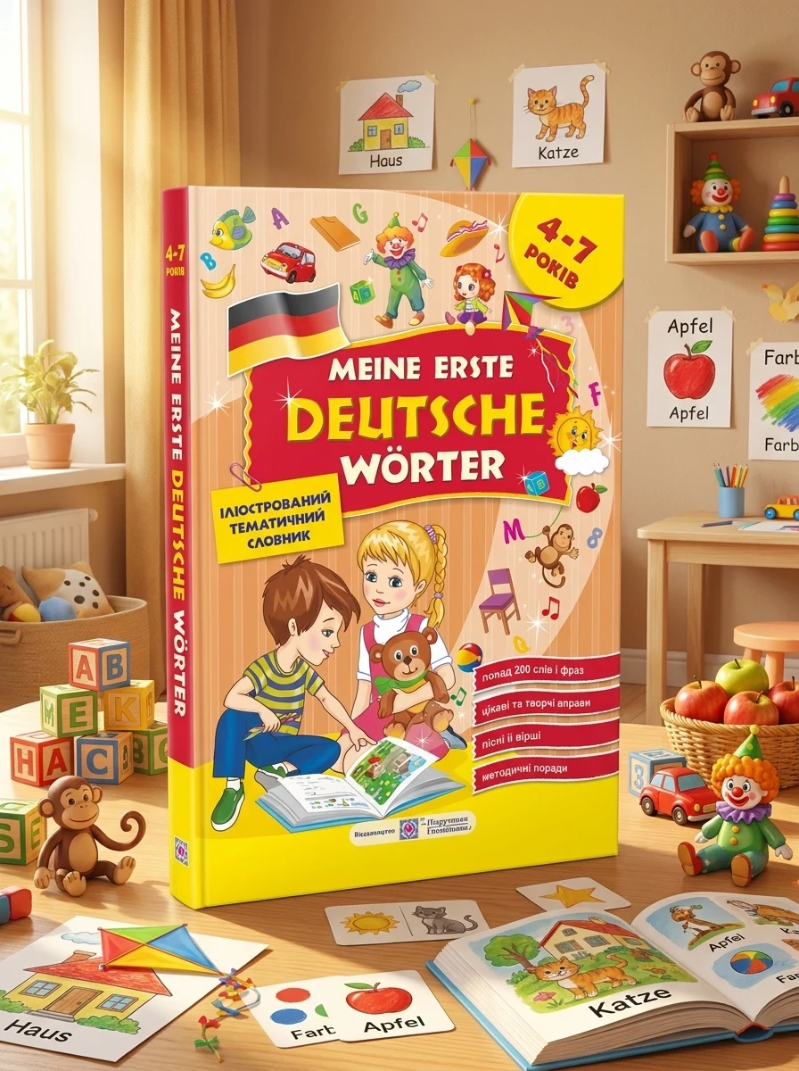 Meine erste Deutsche Worter. Мої перші німецькі слова. Ілюстрований тематичний словник для дітей 4-7 років — Вивчення мов
