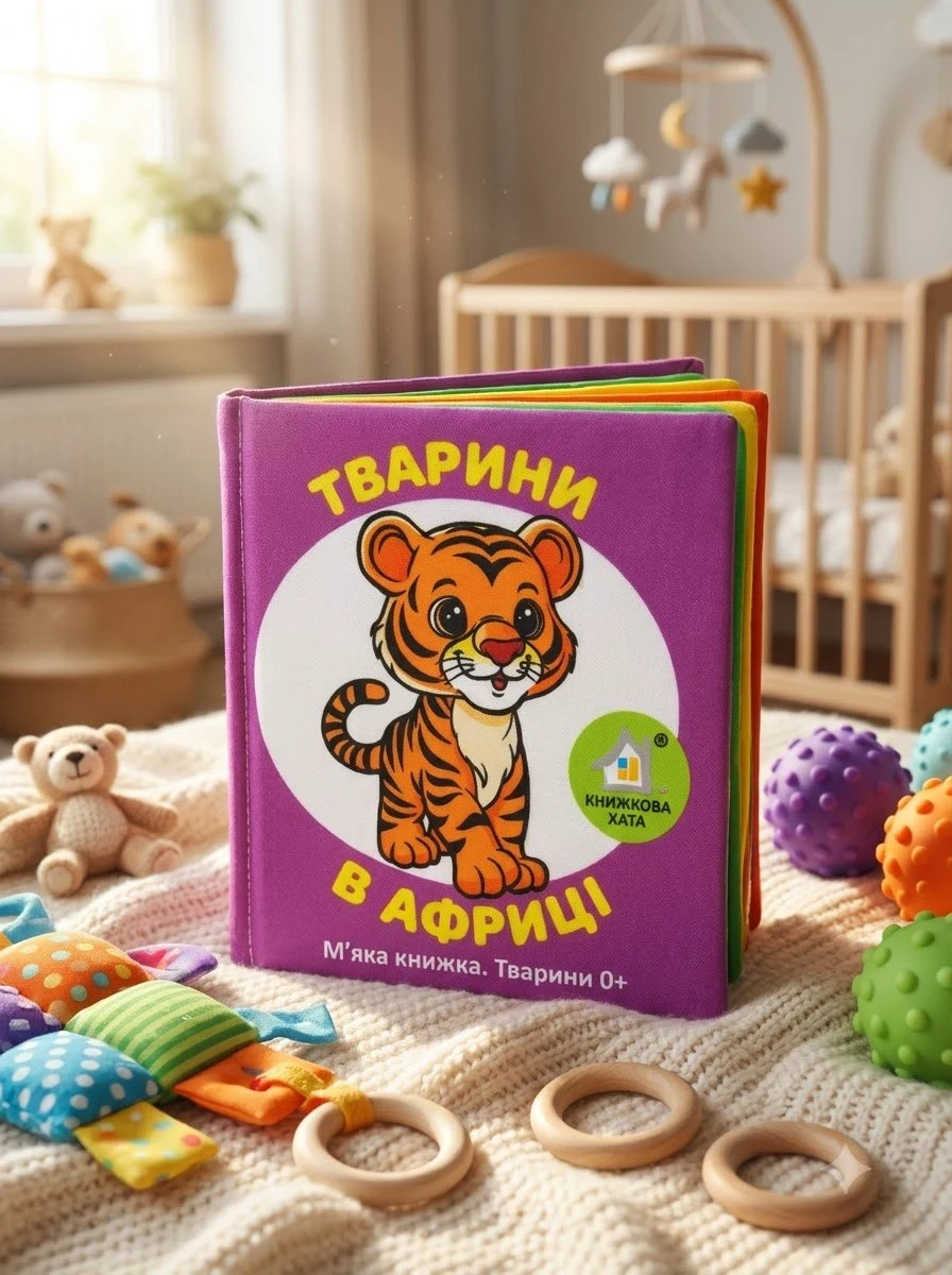 Мяка книжка.(14*14) Тварини в Африці. 0+, обкладинка