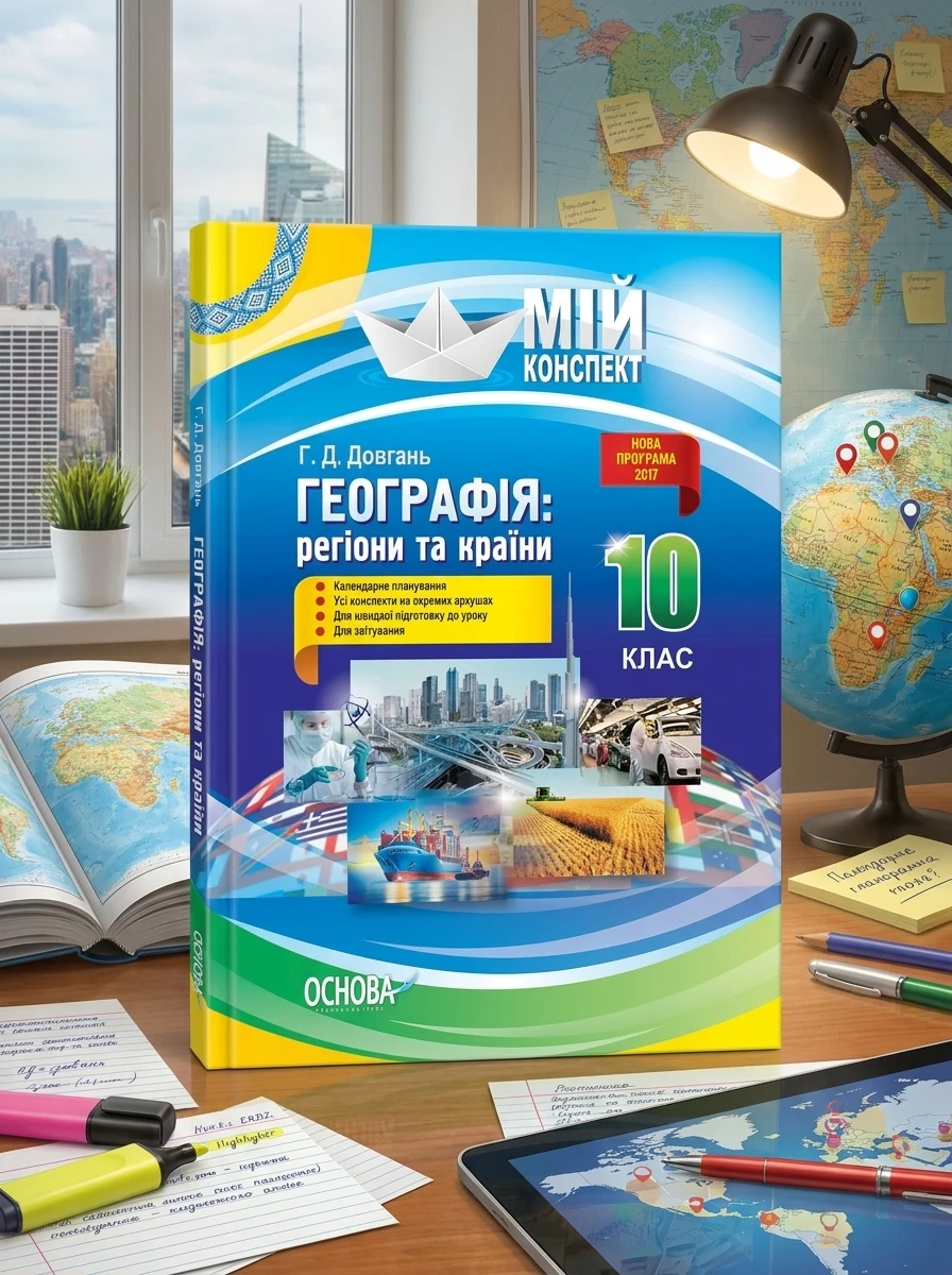 Мій конспект. Географія. Регіони та країни. 10 клас — Дитяча література