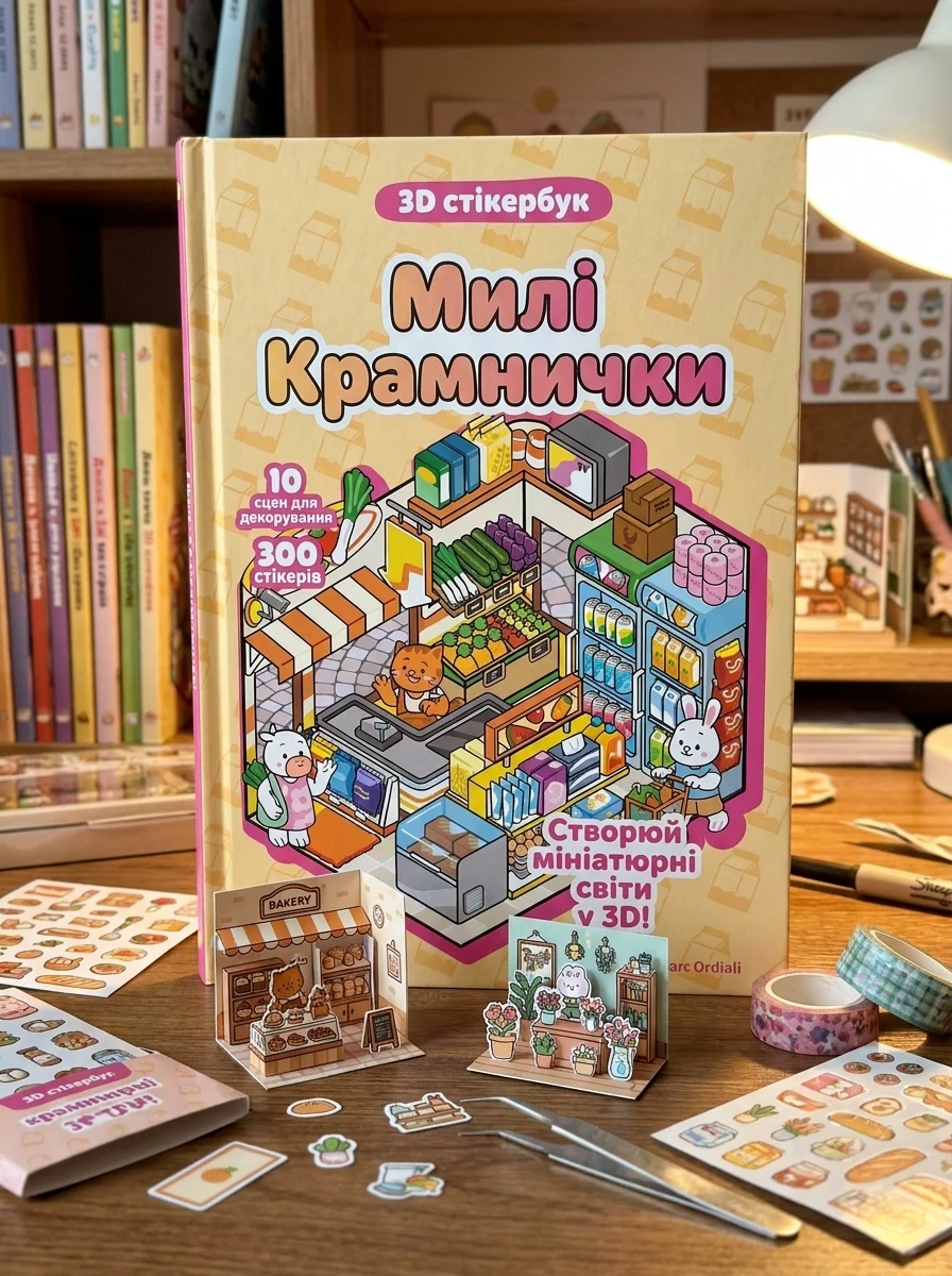 Mini Shops Sweet & Cozy Sticker Book: 10 Scenes to Decorate with 300 Stickers! Create Miniature Worlds in 3D! — Дитяча література
