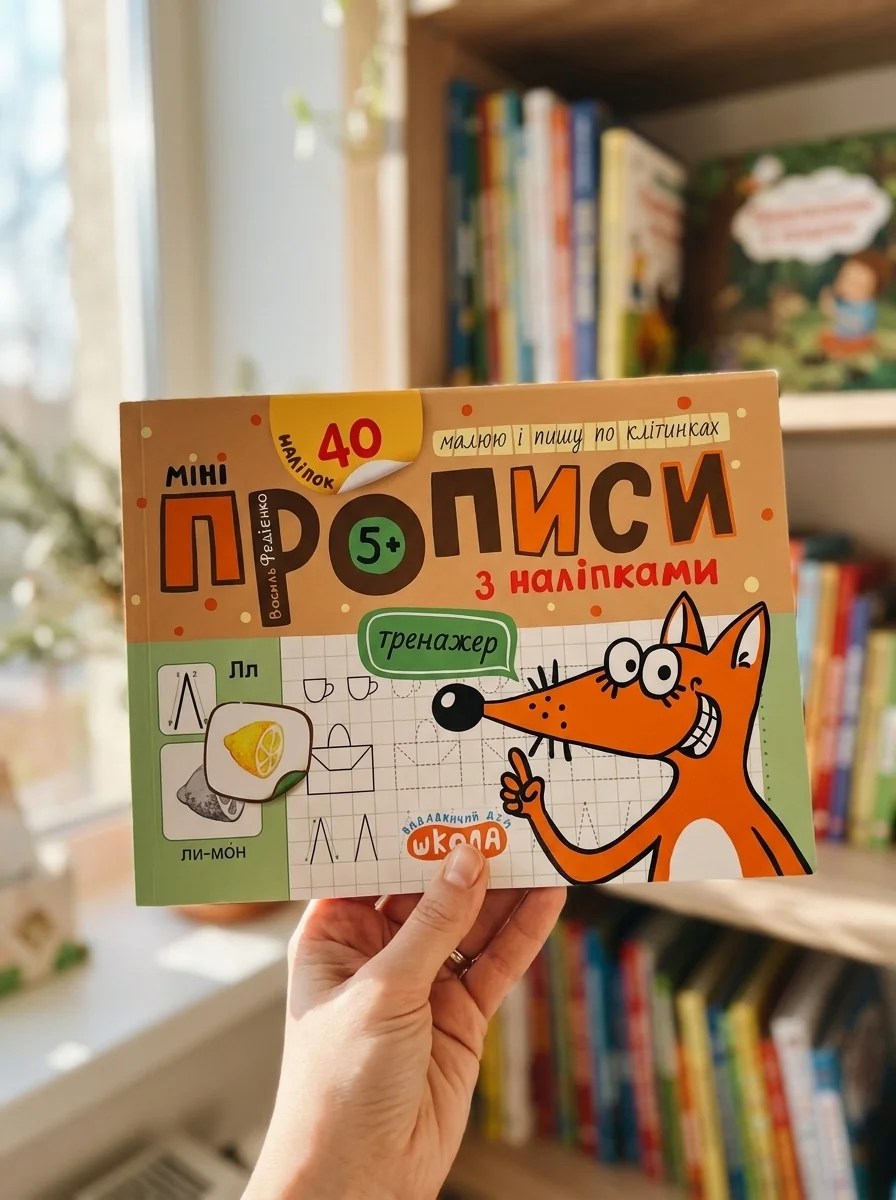 Мініпрописи з наліпками. Малюю і пишу по клітинках. (5+) — фото 2
