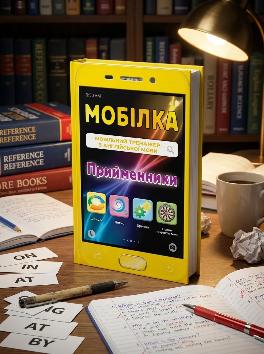 Мобілка. Тренажер з англійської мови. Прийменники — Вивчення мов