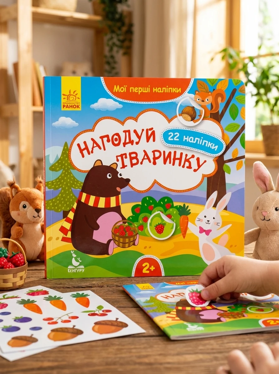 Мої перші наліпки. 2+ Нагодуй тваринку. 22 наліпки, — Дитяча література