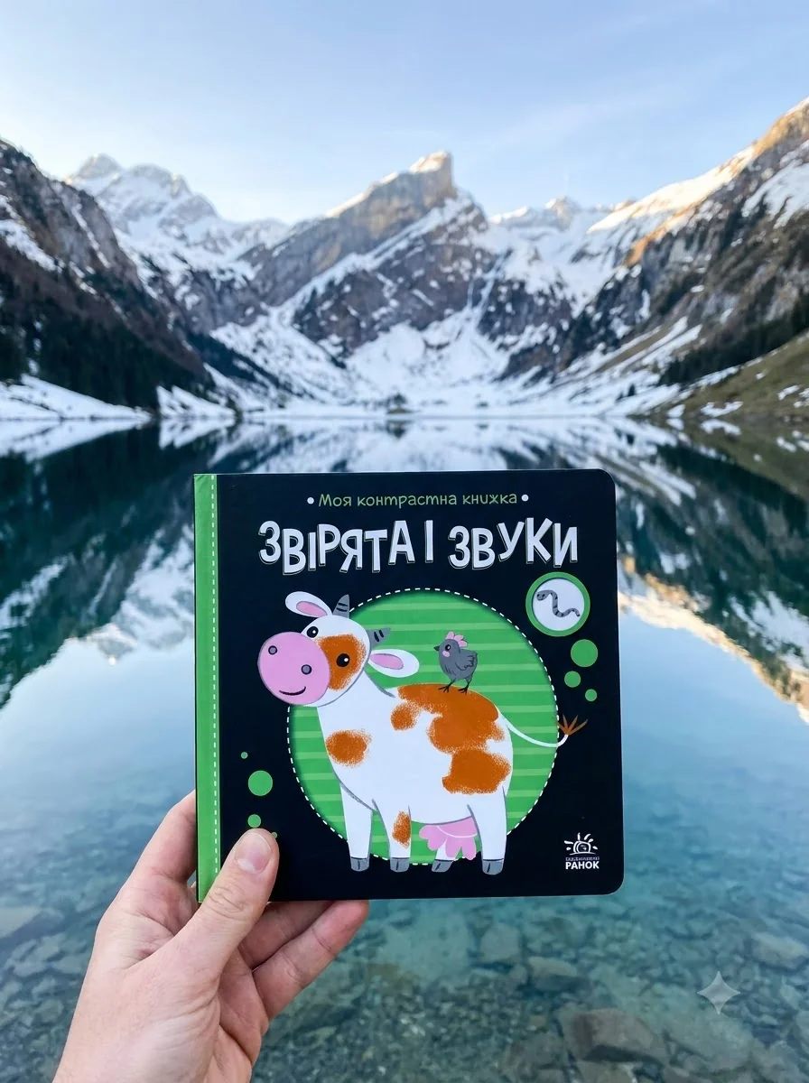 Моя контрастна книжка. Звірята і звуки — Розвивальні книги