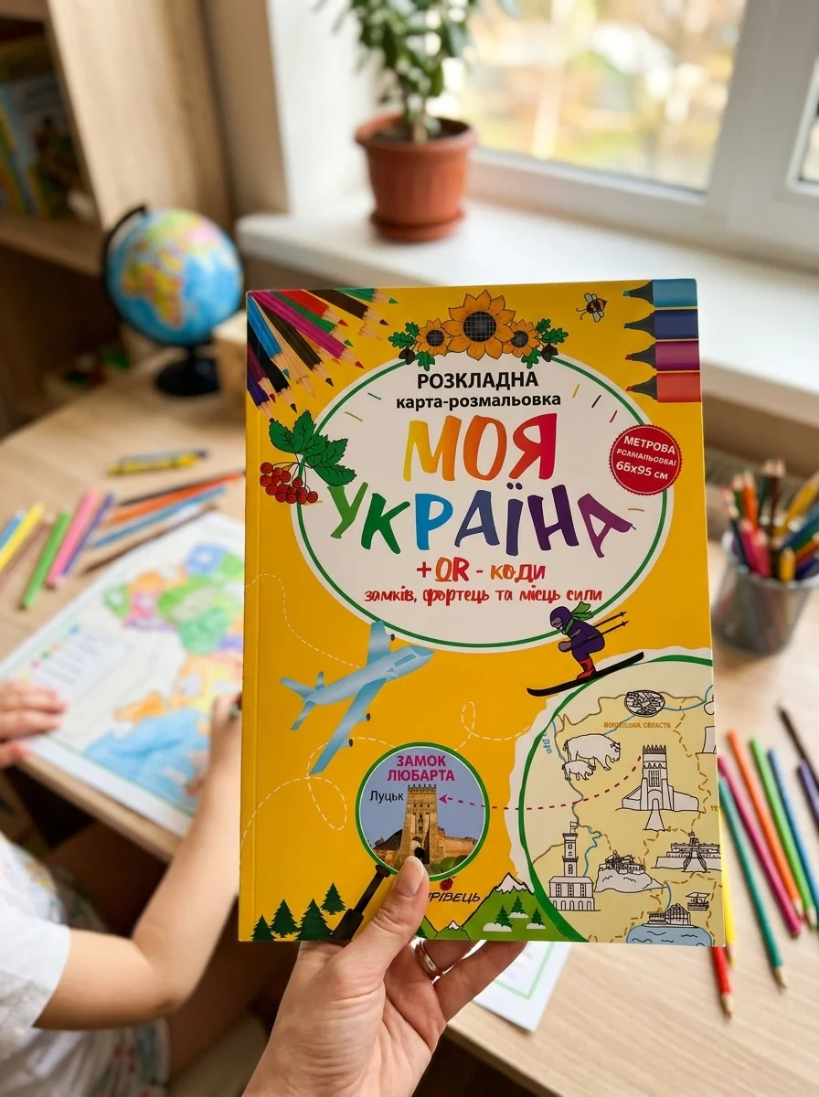Моя Україна. Розкладна карта-розмальовка — Розмальовки для дітей