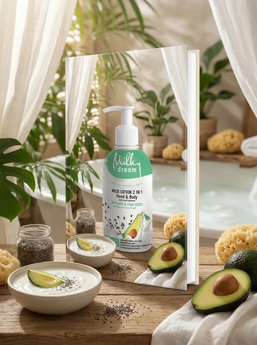 Молочний лосьйон для тіла Milky Dream 2в1 Avocado&Chia Seeds 250 мл, фото 2