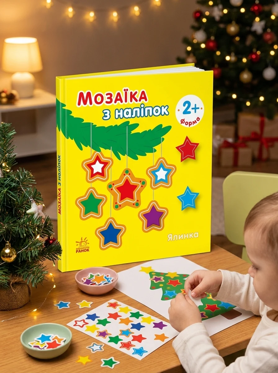 Мозаїка з наліпок. Ялинка. Форма