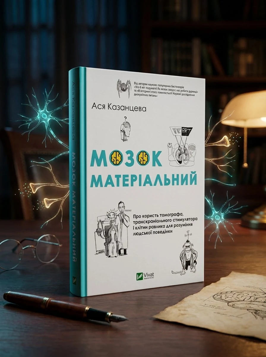 Мозок матеріальний. Про користь томографа, транскраніального стимулятора і клітин равлика — Казанцева Ася, обкладинка