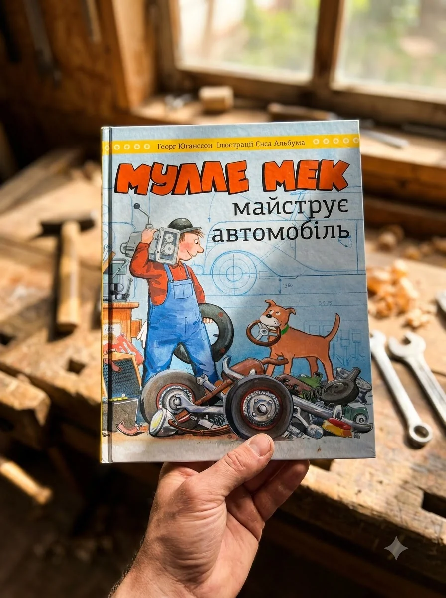 Мулле Мек майструє автомобіль — Дитяча література