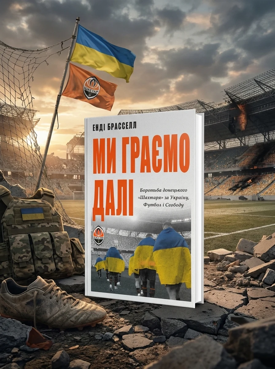 Ми граємо далі. Боротьба донецького «Шахтаря» за Україну, футбол і свободу — Енді Брасселл, обкладинка