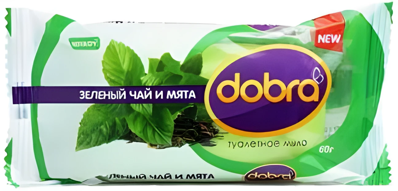 Мило DOBRA Зелений чай та мята 60г — Краса та здоров'я