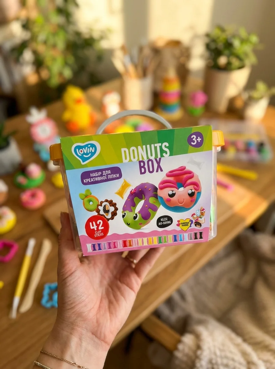 Набір легко стрибаючого пластиліну. Donuts box, обкладинка