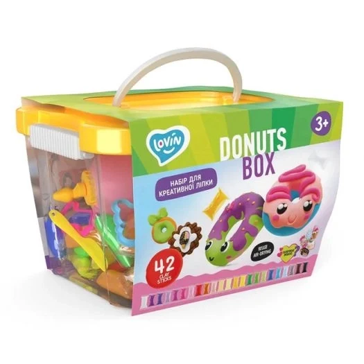 Набір легко стрибаючого пластиліну. Donuts box