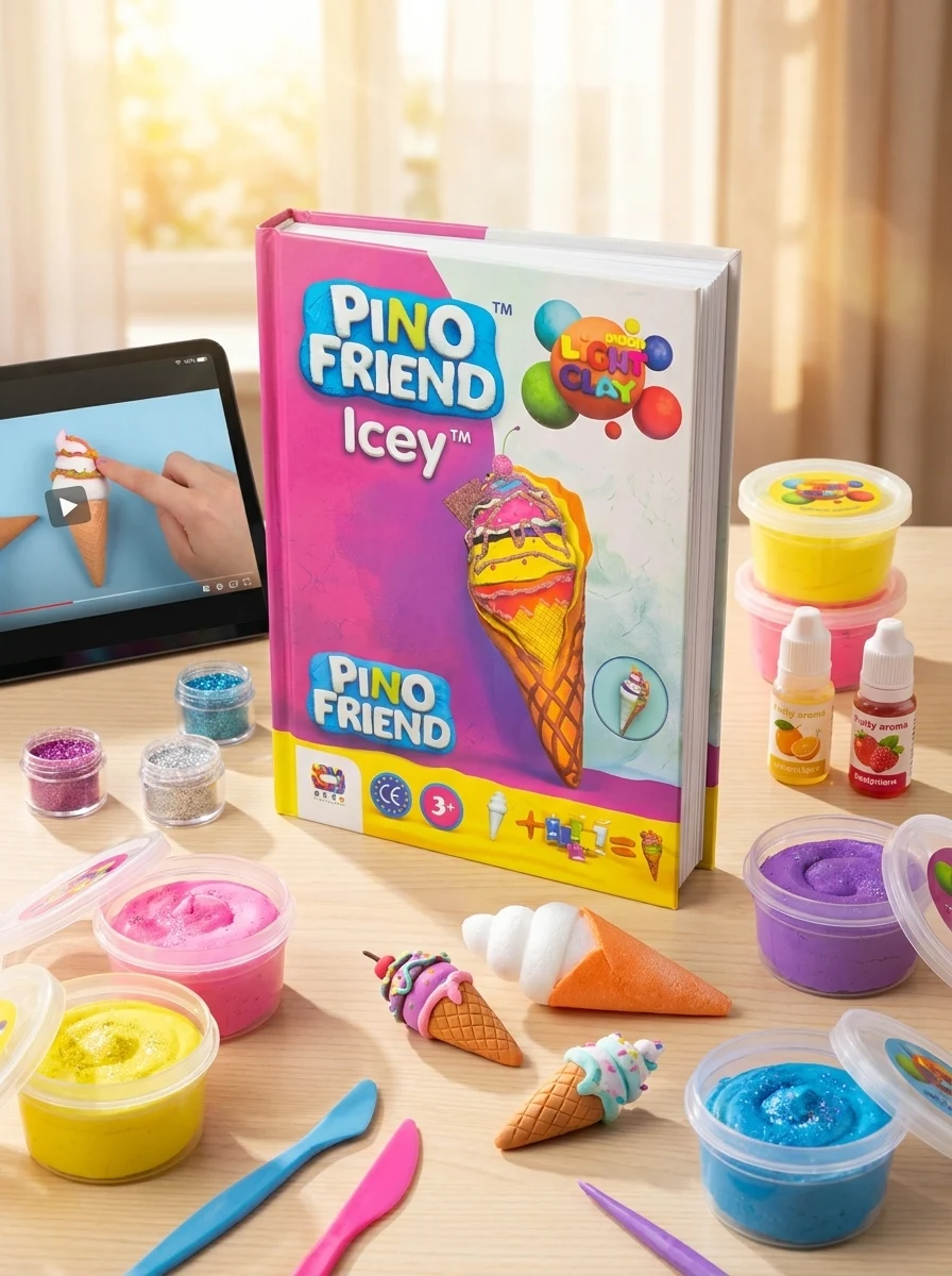 Набір легкого стрибаючого пластиліну Pino Friend Айсі ТМ Moon light clay 70039