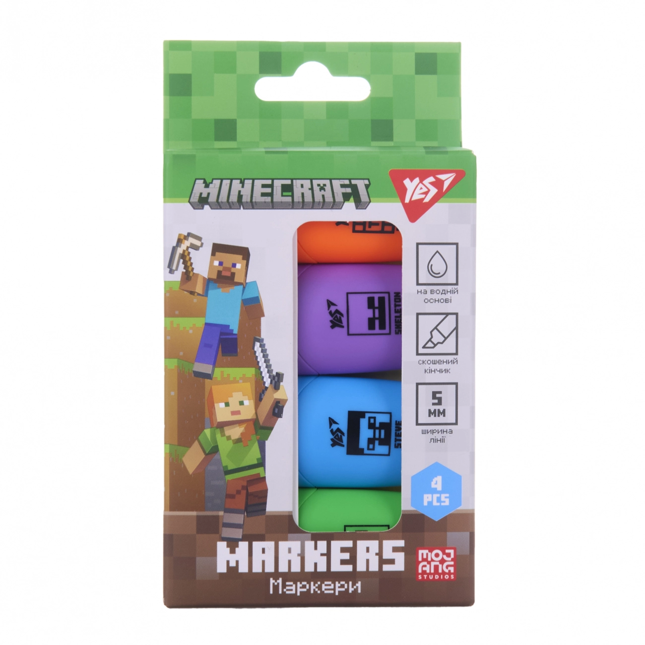 Набір текстових маркерів Yes Minecraft 4 шт